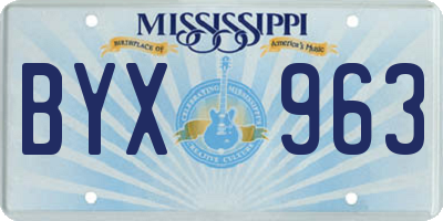 MS license plate BYX963