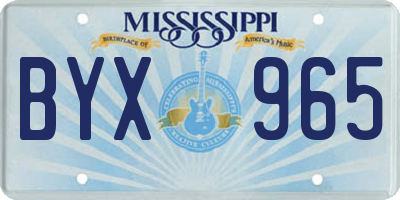 MS license plate BYX965