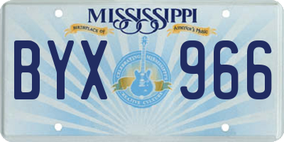 MS license plate BYX966