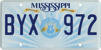 MS license plate BYX972