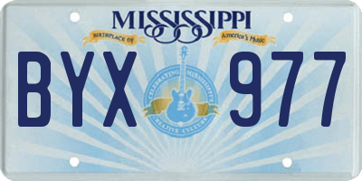 MS license plate BYX977