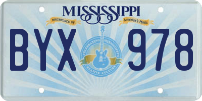 MS license plate BYX978
