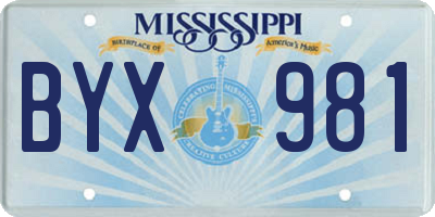 MS license plate BYX981