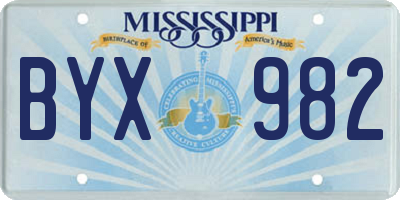 MS license plate BYX982
