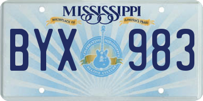 MS license plate BYX983