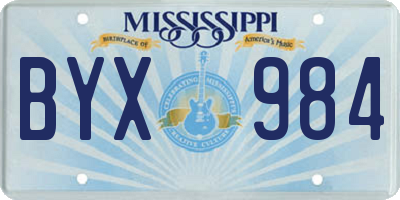 MS license plate BYX984