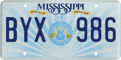 MS license plate BYX986