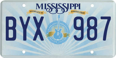 MS license plate BYX987