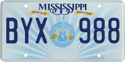 MS license plate BYX988