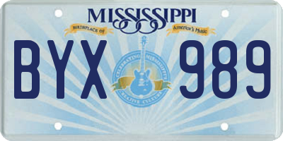 MS license plate BYX989