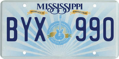 MS license plate BYX990