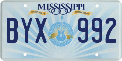 MS license plate BYX992