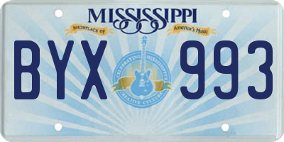 MS license plate BYX993