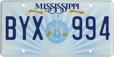 MS license plate BYX994