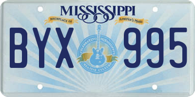MS license plate BYX995