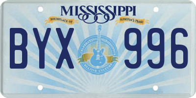 MS license plate BYX996