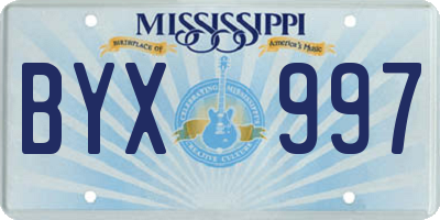 MS license plate BYX997