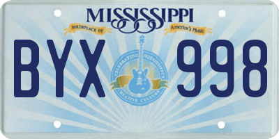 MS license plate BYX998