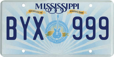 MS license plate BYX999