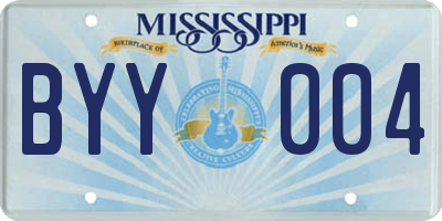 MS license plate BYY004