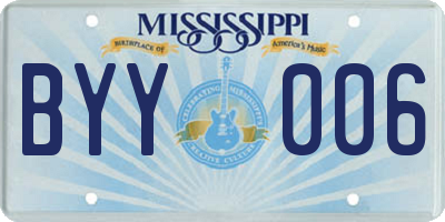 MS license plate BYY006