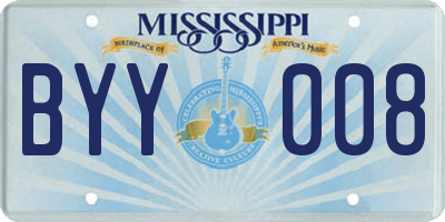 MS license plate BYY008