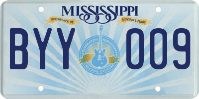 MS license plate BYY009