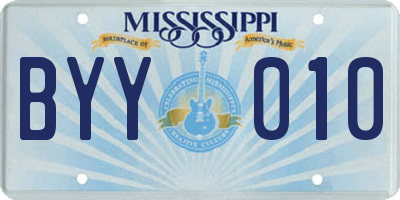 MS license plate BYY010