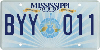MS license plate BYY011