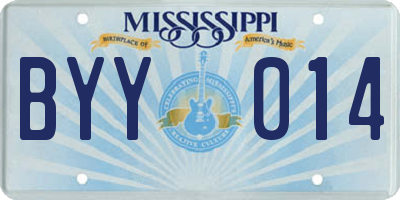MS license plate BYY014