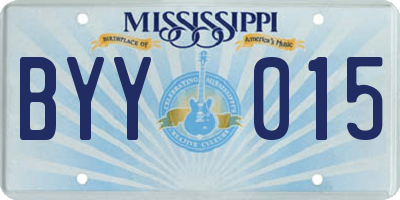 MS license plate BYY015