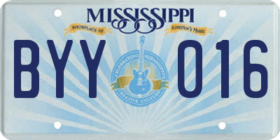 MS license plate BYY016