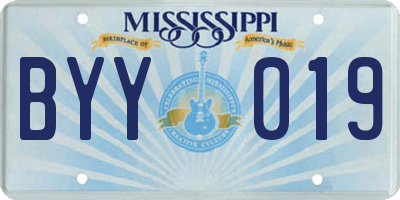 MS license plate BYY019