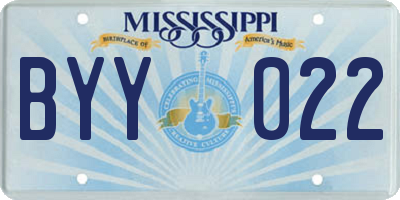MS license plate BYY022