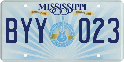 MS license plate BYY023