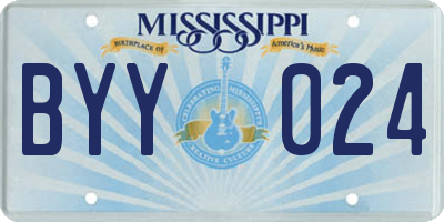 MS license plate BYY024