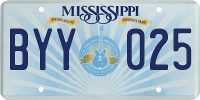 MS license plate BYY025