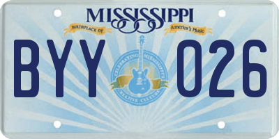 MS license plate BYY026