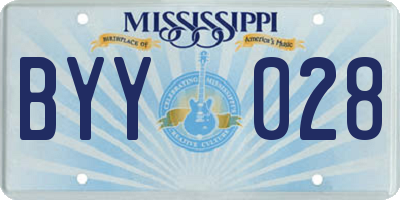 MS license plate BYY028