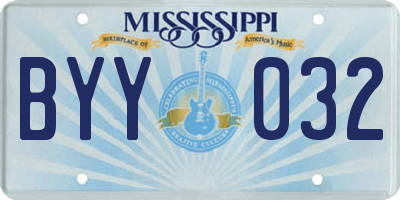 MS license plate BYY032