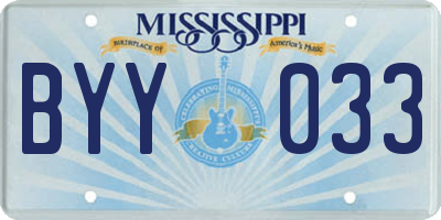 MS license plate BYY033