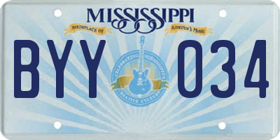 MS license plate BYY034
