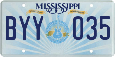 MS license plate BYY035