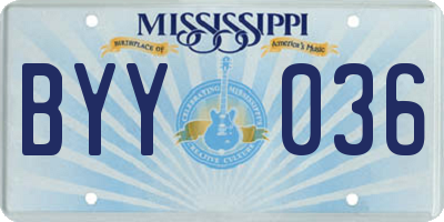 MS license plate BYY036