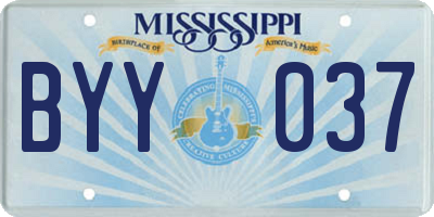 MS license plate BYY037