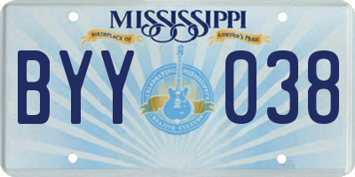MS license plate BYY038