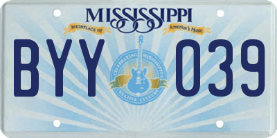 MS license plate BYY039