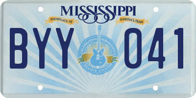 MS license plate BYY041