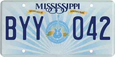 MS license plate BYY042