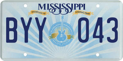 MS license plate BYY043